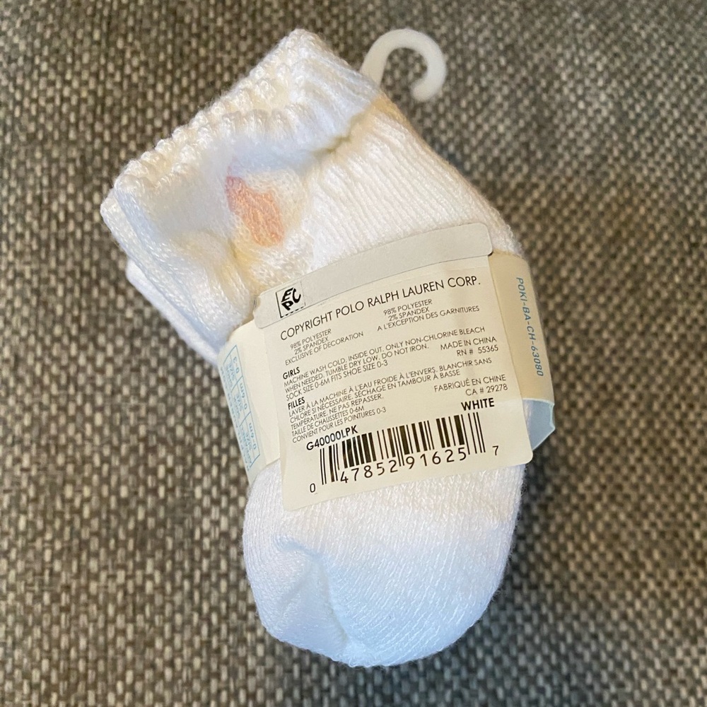 Ralph Lauren White Baby Socks